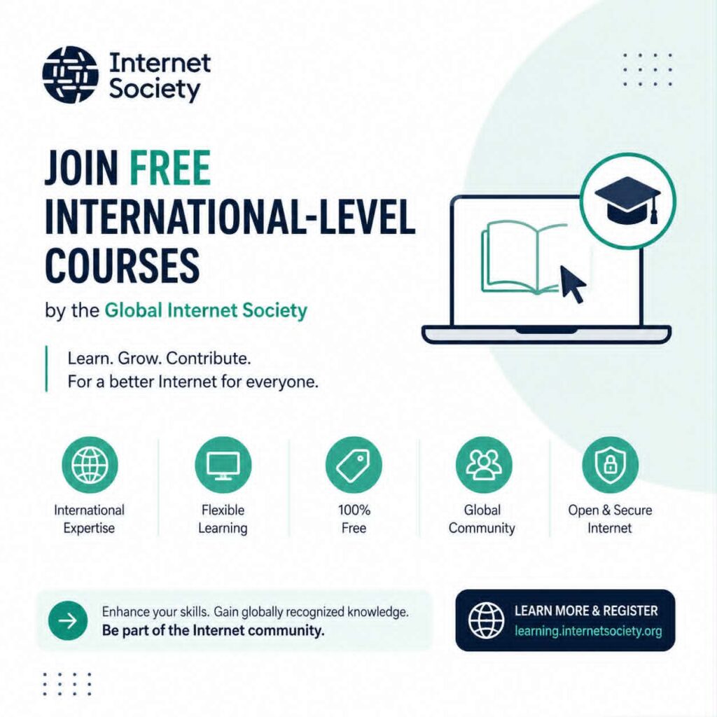 Join Free International-Level Courses Offered by the Global Internet Society